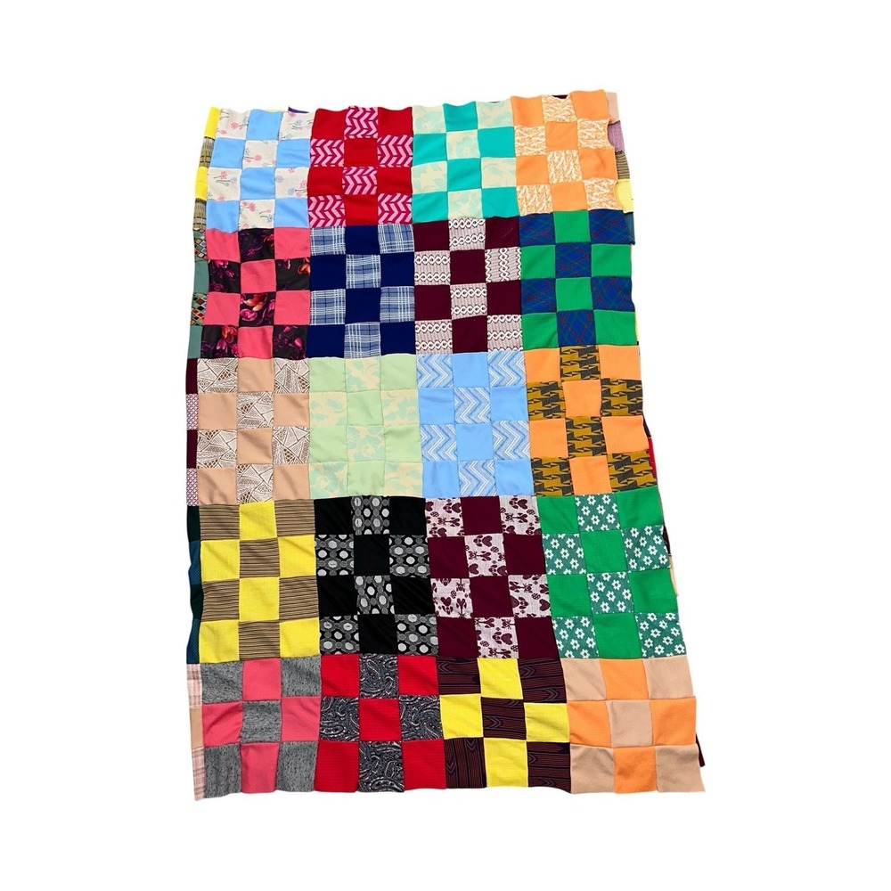 Colorful Material (hand sewn pieces ready to be made into a quilt or blanket)